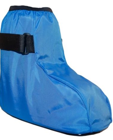 ARUNNERS Walking Boot Cover for Medical Brace Orthopedic Fracture Cast with Integrative Slip-Resistant Rubber Sole (Blue, Short, Medium)