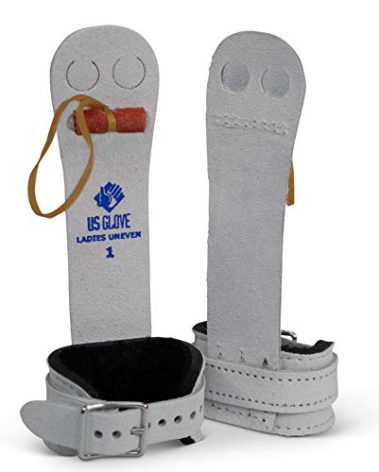 US Glove Women Hot Shot Uneven Bar Gymnastics Grips - Womens Gymnastics Bars Grips, Made in USA Gymnastics Uneven Bar Grips for Girls, Leather Gymnastics Equipment Grips, Single Buckle, Size 0(5 7/8")