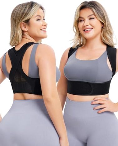 URSEXYLY Posture Corrector for Women,Adjustable Upper Back Brace for Posture, Breathable Back Straightener Posture Corrector,Comfortable Back Shoulder Clavicle Support &Neck Pain Relief (Black, M/L)