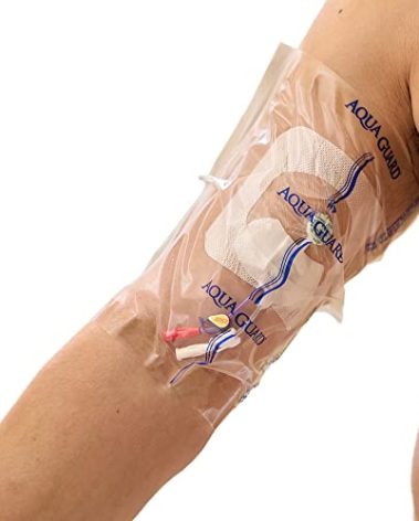 TIDI 50015-PKG AquaGuard Sheet – 9” x 9” – (Area of Coverage: 7” x 7.5”) – Shower Protection Sheet – Self-Adhesive Moisture Barrier – Wound Cover for Showering – 7 Sheets – Home Medical Supplies