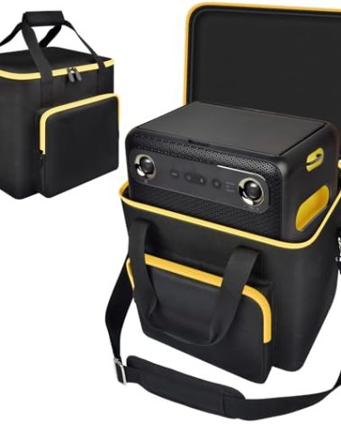Steadtep Karaoke Machine Bag Compatible with Ikarao Break X2 Smart Professional Singing System, Portable Storage Case for Karaoke Speaker with 2 Wireless Microphones for Kids&Adults - Black