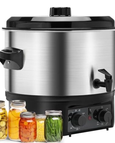Electric Water Bath Canner 14.5QT, 1500W Electric Canning Pot for Home Canning, Preserving Jars, Slow Cooking & More - Adjustable Temp & Timer, Safe & Easy-to-Use Electric Canner for Beginners & Pros