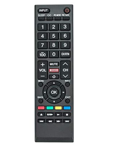 Universal Replacement Remote for All Toshiba TVs, LCD, LED, 4K, Fire and Smart TVs. No Programming Needed.