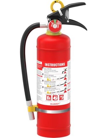 Ougist ABC Dry Powder Fire Extinguisher, 5 lb – 2-A:10-B:C Rated for Home, Office & Vehicle, Quick Release, Easy-Grip Handle, Ideal for Electrical & Grease Fires, Car Extinguisher, Model FF2KG