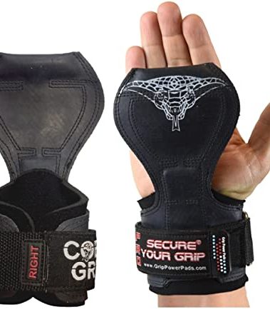 Cobra Grips PRO Best Weight Lifting Gloves, Heavy Duty Straps, Alternative to Power Lifting Hooks, Power Lifting, For Deadlifts With Built in Adjustable Neoprene Padded Wrist Wrap Support.