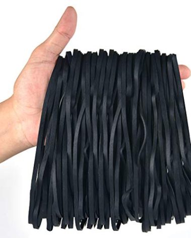 Coopay 180 Pieces Large Rubber Bands Bulk, 8 Inches Heavy Duty Strong Elastic Bands for Office Supply School Home, Securing Trash Can Garbage Cans, File Folders (Black)
