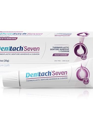 Denttach Seven Denture Adhesive, Thermoplastic Denture Adhesive, Cushion, Reliner for Upper and Lower Dentures, Comfortable, Secure Denture Grip for Up to 7 Days, Non Glue, Zinc Free