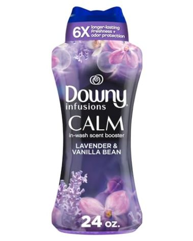 Downy Calm In-Wash Laundry Scent Booster Beads, Soothing Lavender and Vanilla Bean scent, 24.0 OZ, laundry scent beads, Long-lasting Freshness