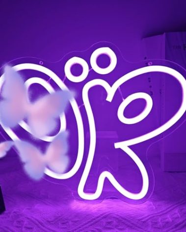 Jeanchrl Olivia Neon Signs OR Neon Light Sign Dimmable LED Signs for Wall Decor Purple Light Up Signs for Bedroom Living Room College Dorm Girls Room Wall Art Gift for Fans Teen