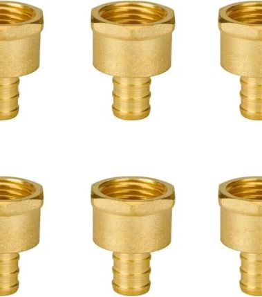 SUNGATOR 6-Pack 1/2" PEX to 1/2" Female NPT Brass Fittings, UPC Certified