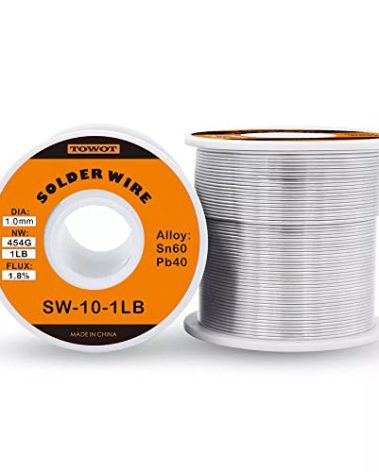 TOWOT Tin Lead Rosin Core Solder Wire for Electrical Soldering, Content 1.8% Solder Flux Sn60-Pb40 (1.0mm-1lb)