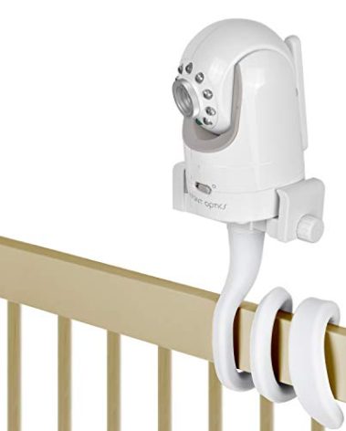 Baby Monitor Mount Camera Shelf Compatible with Infant Optics DXR 8 & DXR-8 Pro and Most Other Baby Monitors,Universal Baby Camera Holder,Attaches to Crib Cot Shelves or Furniture (White)