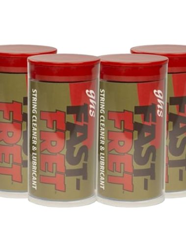 GHS Fast Fret – String Cleaner & Lubricant for Electric, Acoustic & Bass Guitars – Long-Lasting Tone, Smooth Playability, Reduces Finger Noise, Protects Strings & Fingerboards - Model: A87-4 PACK
