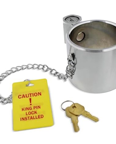 BISupply Semi Trailer King Pin Lock - Anti Theft 5th Wheel Hitch Locking Pin Kingpin Hitch Lock for RVs or Trailers