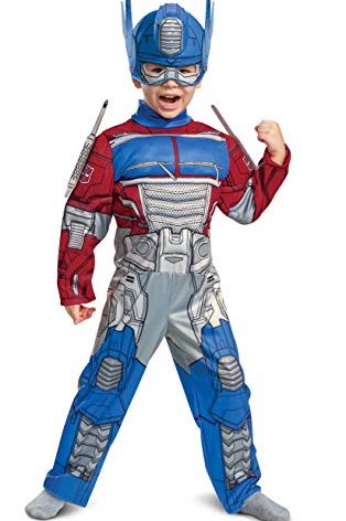 Disguise Optimus Prime Costume, Toddlers Muscle Transformer Costumes for Boys, Padded Character Jumpsuit, Toddler Size Medium (3T-4T)