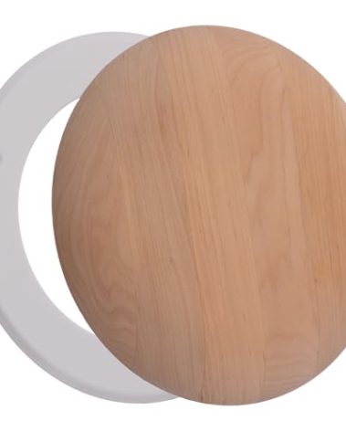 LIRAST 4 inch Resin Free Wood Diffuser - Round Sauna Vent Cover - Adjustable Air Valve - Supply Exhaust Ventilation Covers for Wall and Ceiling - Black Alder