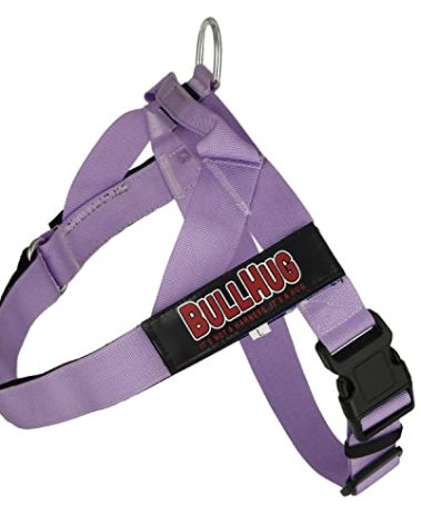 BULLHUG Adjustable Dog Harness– No Pull, No Choke – for English Bulldogs, French Bulldogs, Pugs & Broad-Chested Breeds – Easy, Safe Walks (Purple, Large)