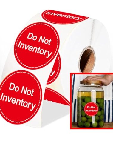 Do Not Inventory Labels 2 inch Do Not Inventory Stickers for Quality Red with White Round Circle Dots Control,Inventory,Warehouse 500 pcs per Roll