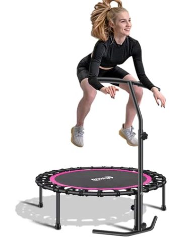 Newan 40" Silent Mini Trampoline Fitness Trampoline Bungee Rebounder Jumping Cardio Trainer Workout for Adults - Max Limit 330 lbs