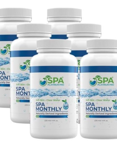 Spa Platinum Pro Natural Hot Tub Treatment – Fast Acting Cloudy Water Solution – Six Months Supply – Keep Spa Water Clear, Balanced & Fresh | Easy-to-Use Hot Tub Water Treatment – (8 oz x Pack of 6)
