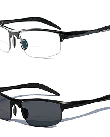 Aluminum Magnesium Multifocal Lens Reading Glasses Men Presbyopia Hyperopia Bifocal Glasses Sun Photochromic Sunglasses NX (Black, 2.0)