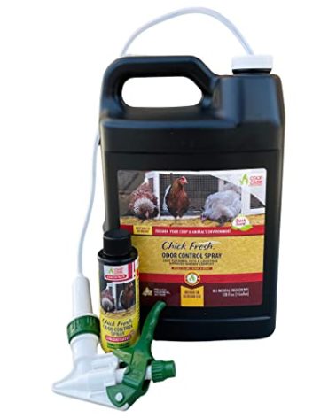 FlexTran Chick Fresh Odor Eliminator for Backyard Chickens. Makes 1 Gallon of Solution Eliminates Coop, Brooder Odor, Etc. Concentrate w/ 128 oz Empty Sprayer
