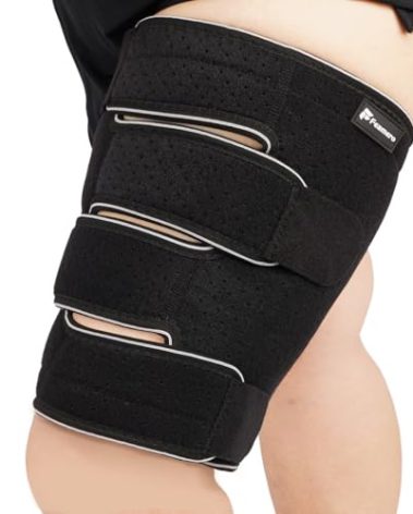 Feamero Plus Size Thigh Compression Wrap for Lymphedema & Swelling Relief, Adjustable Thigh Sleeve for Circulation & Muscle Recovery, Support for Men and Women (Tall, 3XL)