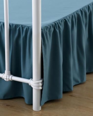 xuan dian Bed Skirt Full Size Ruffled Bed Skirts with Split Corners, 14 Inch Drop Dust Ruffle Bed Skirts with Platform, Teal Blue, 14''Full