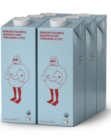 Minor Figures - Light Oat Milk - Barista Standard - 32 Oz - 6 Pack - Non-GMO - Plant-Based - Vegan - Dairy Free - Shelf Stable - Unsweetened