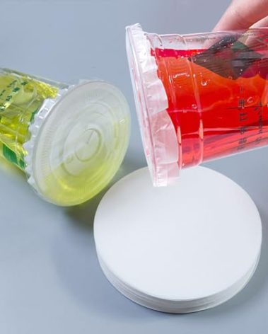 500 Pcs White Leak-Proof Cap Lid Liners, Round Sealing Paper Pads, Waterproof Spill Proof Paper for Plastic Drink Cup, Milk Tea Coffee Beverage Cup Leak Proof Film Sealing Film (5.1 Inch)