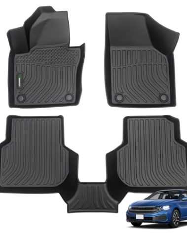 ANBINGO® Floor Mats Custom for VW Jetta 2012-2018 Waterproof Car Mats All Weather Guard Mats Heavy Duty TPE Automotive Floor Liners Accessories Front& Rear Row Full Set Black