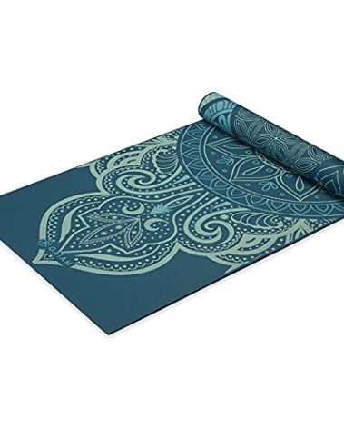 Gaiam Yoga Mat Premium Print Reversible Extra Thick Non Slip Exercise & Fitness Mat for All Types of Yoga, Pilates & Floor Workouts, Seaglass, 6mm