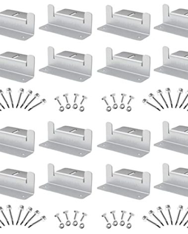 SUNMAK 16 Units per Set Solar Panel Mounting Z Brackets, Solar Panel Mounting Brackets Lightweight Aluminum Corrosion-Free for RVs, Trailers, Boats, Yachts, Wall and Other Off Gird Roof