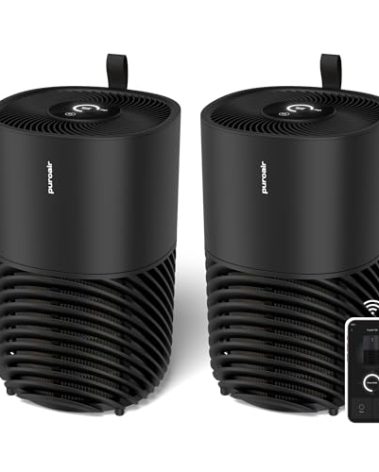 PuroAir 130i HEPA Air Purifiers for Home Pets - Covers Up To 600 Sq Ft - Filters Up To 99.9% of Pollutants, Smoke, Pollen, Dust - Quiet HEPA Air Filter - Air Purifiers for Bedroom (2 Pack)