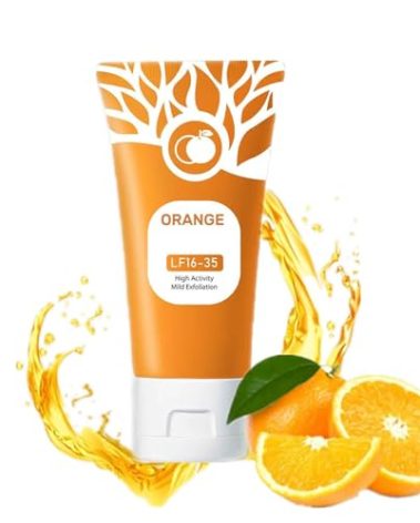 Orange Exfoliating Gel for Face & Body - Deep Cleansing Moisturizing Scrub with Enzymes, Organic Formula to Remove Blackheads & Smooth Skin, Suitable for All Skin Types (1pc, 50g)