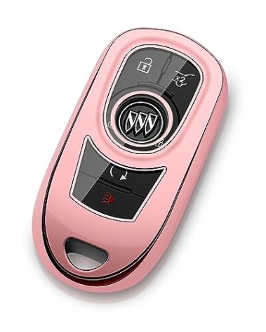 Tengare Buick Key Fob Cover Car Key Protector Case Key Chain Holder Accessories Pink