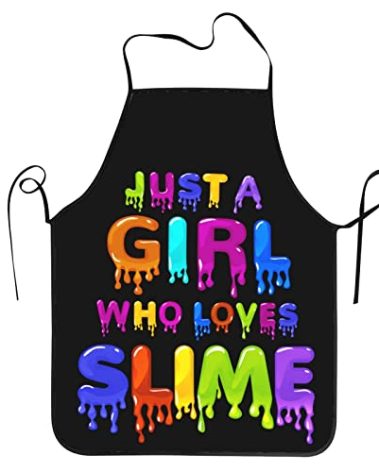 CBETF Kids Just A Girl Who Loves Slime Apron for Girls, Waterproof Slime Cooking Gifts