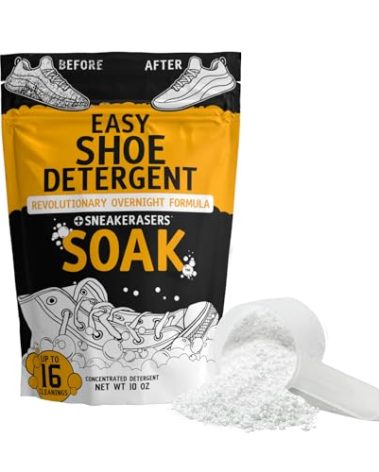 SneakERASERS Overnight Soak, Shoe and Sneaker Cleaner, Easy Detergent for Sneakers Athletic Shoes, and More. No Fuss!