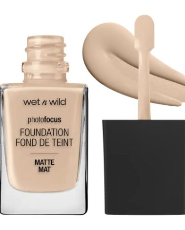 wet n wild Photo Focus Matte Liquid Liquid Foundation Shell Ivory, Vegan & Cruelty-Free