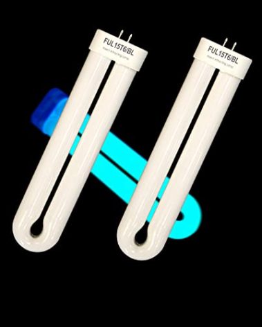 2 Pack FUL15W BL (BF-35) Fluorescent Black Light Bulb Replacement Compatible Flowtron BK-15D,Hemiua Zap T6 Pro,BlackFlag BB-15WHT,Stinger U/V15, FP15, TZ15, U Shaped Twin Tube Bulb for T6 T8 T9