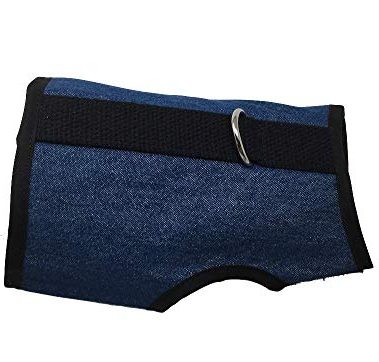 Kitty Holster Cat Harness – Secure Cat Harness for Walking, Soft Cotton Cat Accessories, Comfortable Fit, Strong Hook-and-Loop Closure, Made in USA – Denim Blue, S/M