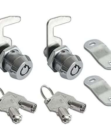 2 Pack Toolbox Lock 5/8" Tubular Cam Replacement Lock Hook Cam Keyed Alike with 4 Keys