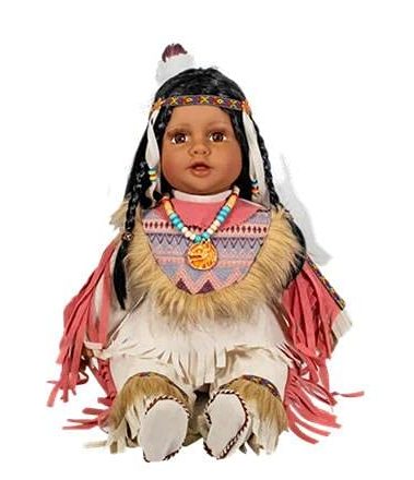 22" Collectible Native American (Indian) Vinyl Doll - VM221129 (Ratna)