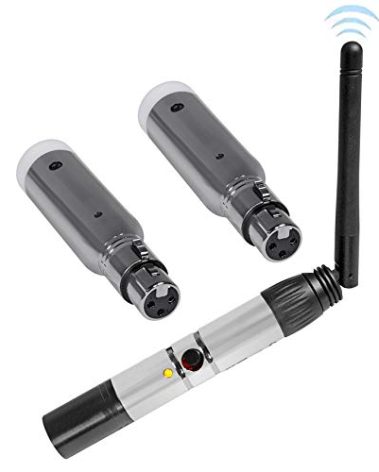 Rockville DMX-WTR Bundle: 2.4GHz Wireless DJ DMX Lighting Transmitter, (2) DMX-WRE 2.4GHz Wireless DMX Receivers with Rechargeable Battery, Daisy-Chain Setup for Lights, 3-Color LED Display, 3-items