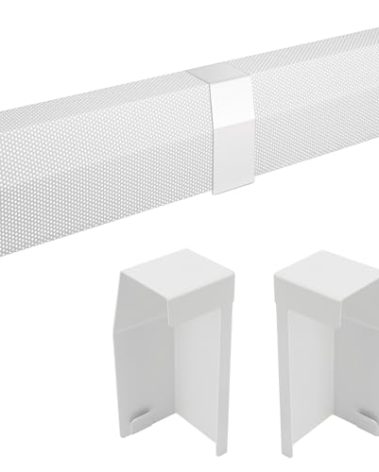 6ft Steel Easy Slip-On Baseboard Heater Cover with End Caps for Bathroom & Hydronic System for Replacing Old Cover, White