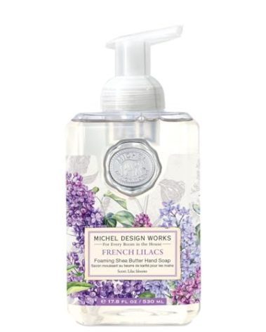 Michel Design Works Foaming Hand Soap, French Lilacs, Beautiful Square Container with Pump