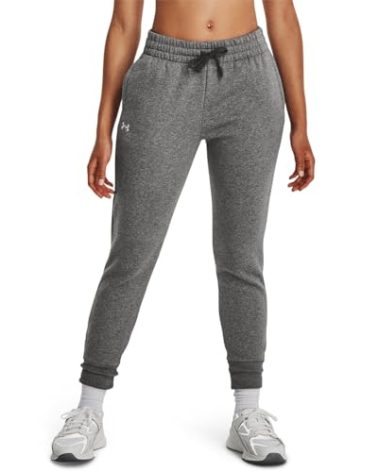 Under Armour Womens Rival Fleece Joggers, (025) Castlerock Light Heather / / White, 3X-Large Tall