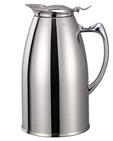 Service Ideas WP1CH Water Pitcher, Foam insulated, Stainless Steel, Chrome Finish, 1L
