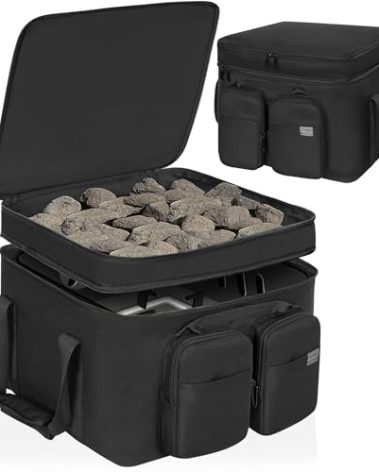 GYXZ 14 Inch Firecube Fire Pit Bag Compatible with Outland Firecube 805 Portable Square Propane Gas Fire Pit, with Padded Handles & Water-resistant Bottom, Bag Only