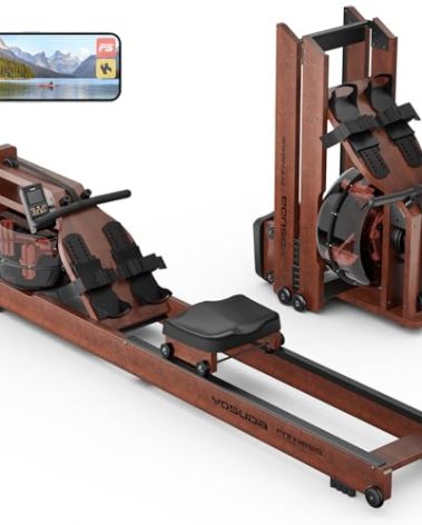 YOSUDA Water Rowing Machines for Home Use- Foldable Rower Machine 400LBS Weight Capacity with Dedicated Monitor & Bluetooth APP, Comfortable Seat